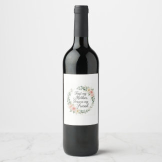 Étiquette Pour Bouteilles De Vin Couronne botanique romantique Cadeau de citation d