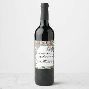 Étiquette Pour Bouteilles De Vin Couronne de jardin sereine : Élégance florale past