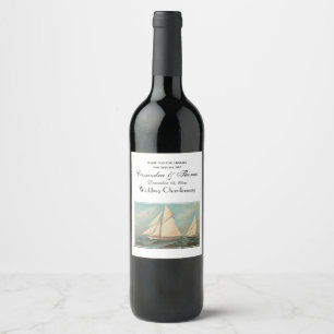 Étiquette Pour Bouteilles De Vin Course Nautique Vintage Yachts #1