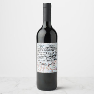 Étiquette Pour Bouteilles De Vin covid19 2021 l'année des vaccinations neige xmas c