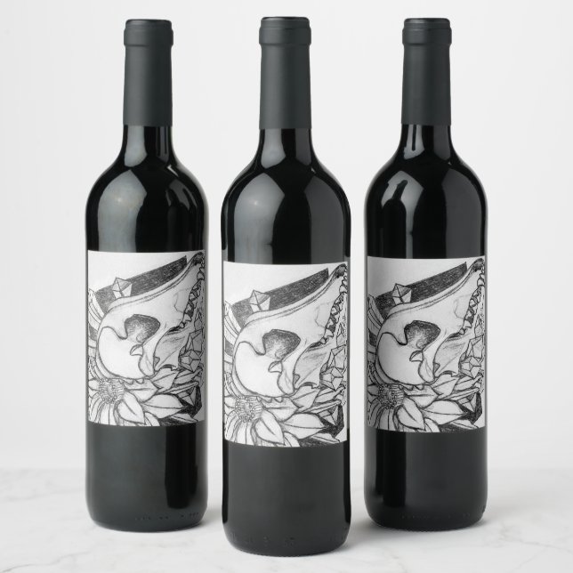 Étiquette Pour Bouteilles De Vin Coyote de cristal  (Bouteilles)