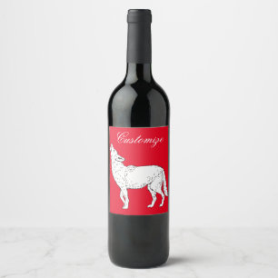 Étiquette Pour Bouteilles De Vin Coyote Howling Thunder_Cove 
