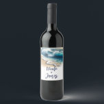 Étiquette Pour Bouteilles De Vin Crashing Ocean Waves Rustic Coastal Beach Wedding<br><div class="desc">customisez ce étiquette de vin pour votre mariage ou événement.</div>