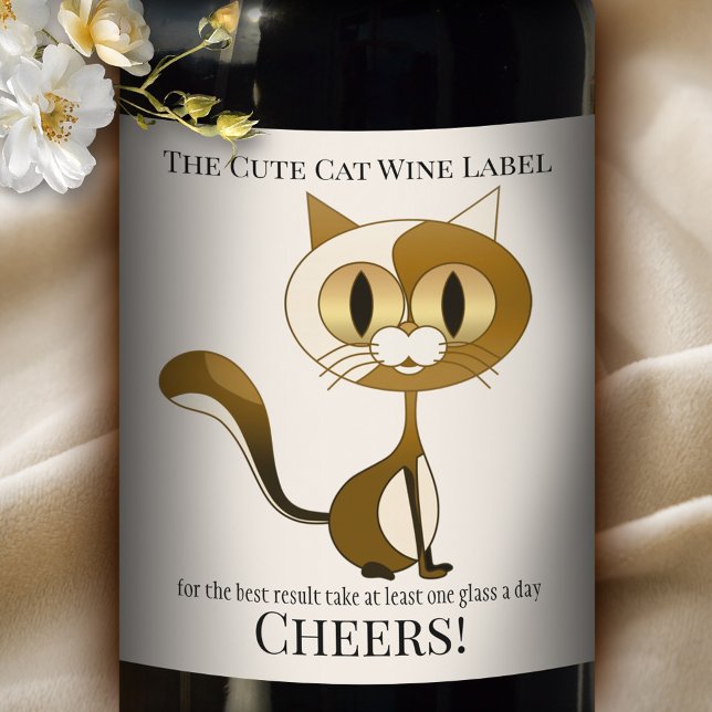 Étiquette Pour Bouteilles De Vin Crazy Cat Lady Funny Vin Étiquette (Créateur téléchargé)