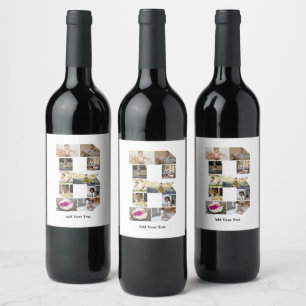 Étiquette Pour Bouteilles De Vin Créez votre propre lettre B Collage photo