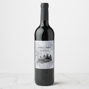 Étiquette Pour Bouteilles De Vin Créez votre propre Mariage de chalet de montagne r