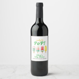 Étiquette Pour Bouteilles De Vin Crème Jaune Verte Prêt À Pop Baby shower