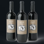 Étiquette Pour Bouteilles De Vin Crest jardin | Rustic Kraft Merci Photo Favoriser<br><div class="desc">Donnez le ton à votre mariage fantaisiste ou à votre fiançoire en plaçant une (ou deux!) de ces bouteilles avec votre propre étiquette personnalisé sur chaque table ou en les donnant comme faveurs pour un cadeau que vos invités aimeront et apprécieront. Ce étiquette est décoré de fleurs d'aquarelle peintes et...</div>