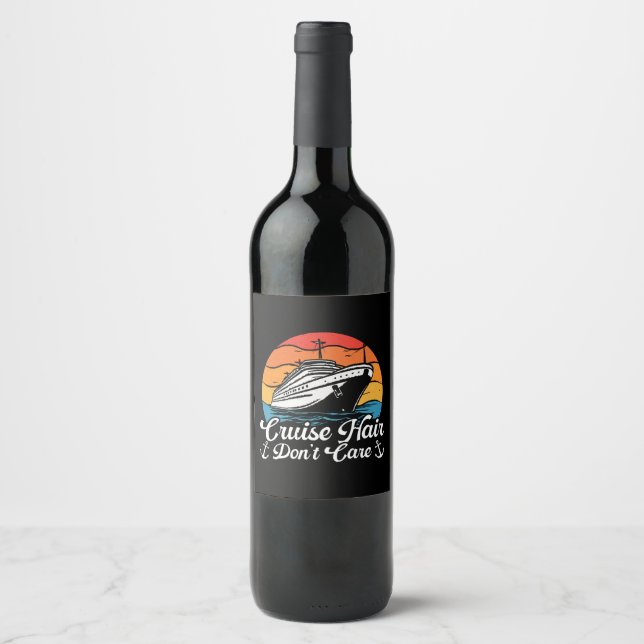 Étiquette Pour Bouteilles De Vin Croisière Cheveux On S'en Fiche (Devant)