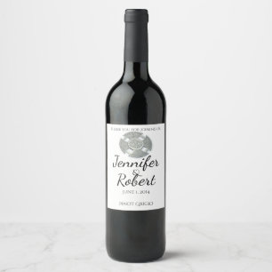 Étiquette Pour Bouteilles De Vin Croix celtique en Étiquette de vin argent et blanc
