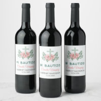 Croix mignonne et Feuille en espagnol Bautizo Bapt