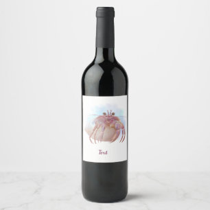 Étiquette Pour Bouteilles De Vin Croquis de crabe aux hermites