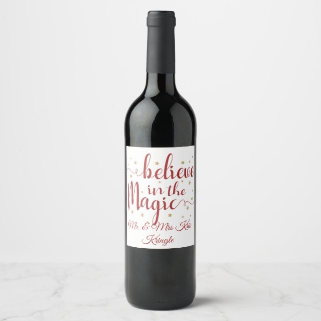 Étiquette Pour Bouteilles De Vin Croyez en la magie (Devant)