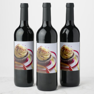 Étiquette Pour Bouteilles De Vin cupcake personnalisé