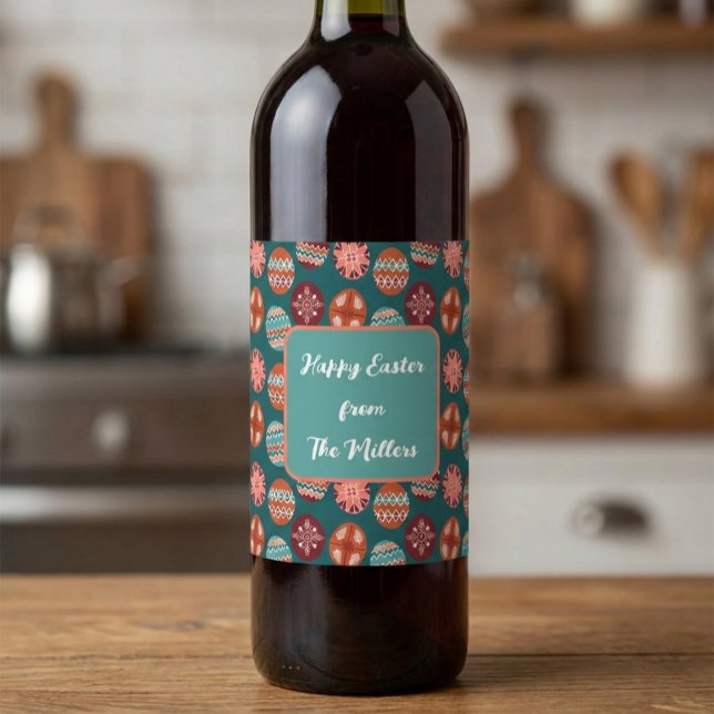 Étiquette Pour Bouteilles De Vin Custom Easter Egg Wine Label (Créateur téléchargé)