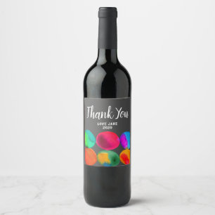 Étiquette Pour Bouteilles De Vin Cute aquarelle art moderne merci cadeau