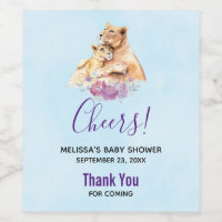Cute Aquarelle Mère Lion & Baby shower Cub