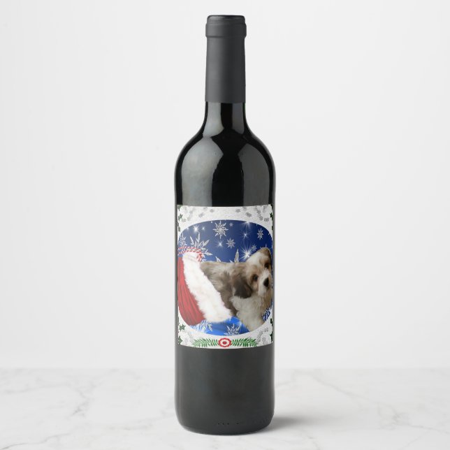 Étiquette Pour Bouteilles De Vin Cute Cavachon (Devant)