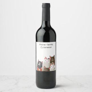 Étiquette Pour Bouteilles De Vin Cute chat