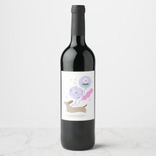 Étiquette Pour Bouteilles De Vin Cute Dachshund Weiner Amoureux des chiens Party ro