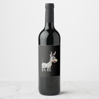 Étiquette Pour Bouteilles De Vin Cute Donkey Illustration Lover Venin Farmer Funny