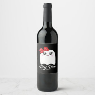 Étiquette Pour Bouteilles De Vin Cute Hey Boo Halloween