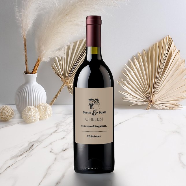 Étiquette Pour Bouteilles De Vin Cute mariée et Mariage de chambre Étiquette de bou (Créateur téléchargé)