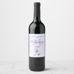 Étiquette Pour Bouteilles De Vin Cute renard nordique avec marquages floraux Fabric