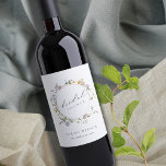 Étiquette Pour Bouteilles De Vin Cute Rustic Meadow Floral Wreath Fête des mariées<br><div class="desc">Si vous avez besoin d'une personnalisation supplémentaire,  n'hésitez pas à m'envoyer un message sur yellowfebstudio@gmail.com .</div>