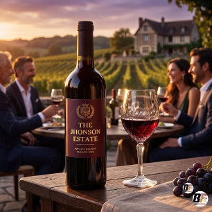 Étiquette Pour Bouteilles De Vin Cuvée personnalisée Domaine Familial Bourgogne Crê
