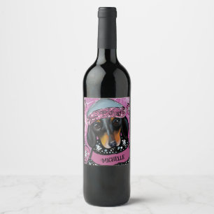 ÉTIQUETTE POUR BOUTEILLES DE VIN DACHSHUND