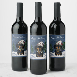 ÉTIQUETTE POUR BOUTEILLES DE VIN DACHSHUND