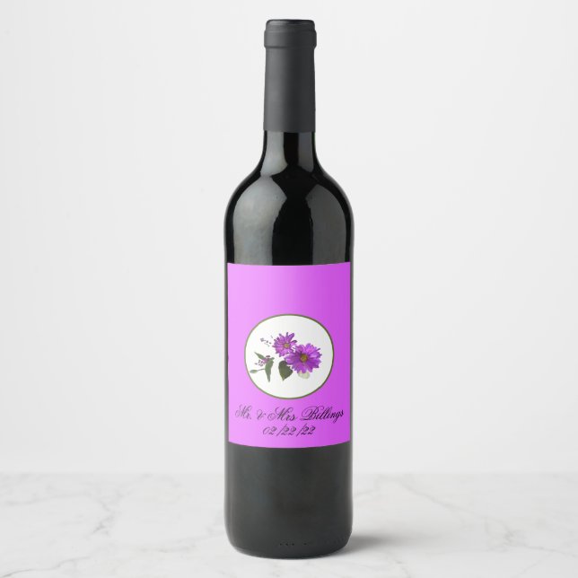 Étiquette Pour Bouteilles De Vin Daisey en couleur Lanvander (Devant)