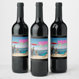 Étiquette Pour Bouteilles De Vin Danseur vintage 21e anniversaire Art modifié