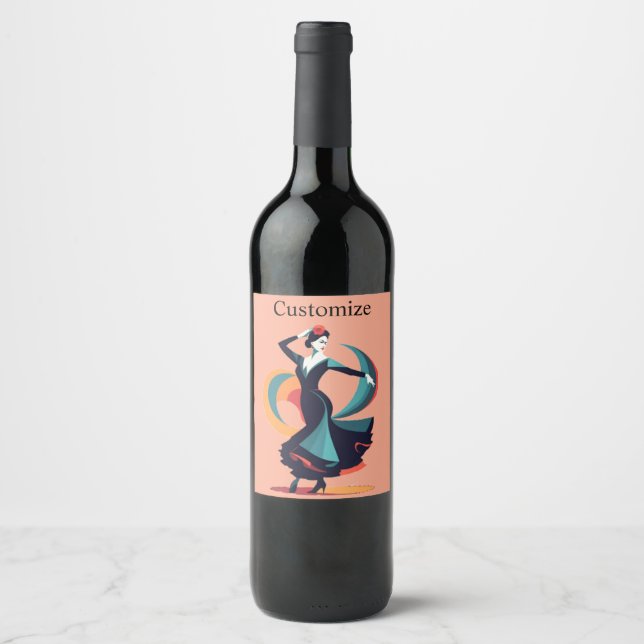 Étiquette Pour Bouteilles De Vin Danseuse flamenco Thunder_Cove (Devant)