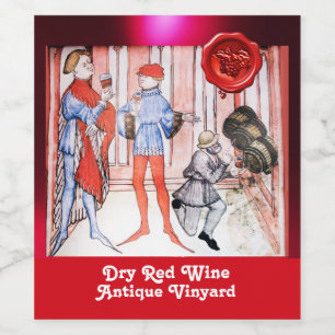 ÉTIQUETTE POUR BOUTEILLES DE VIN DÉGUSTATION DE VIN ROUGE DE VIEUX VIGNOBLE AVEC FÛ