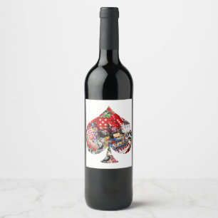 Étiquette Pour Bouteilles De Vin Délice des Joueurs - Collage d'Icônes de Las Vegas