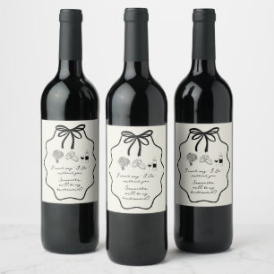 Étiquette Pour Bouteilles De Vin Demande de Demoiselle d'Honneur Florale à l'Arc De