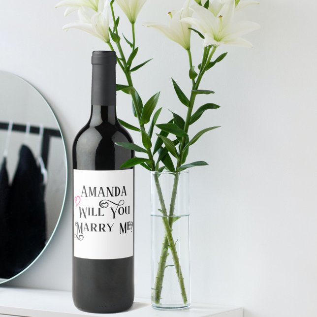 Étiquette Pour Bouteilles De Vin Demande en Mariage Veux-tu m'épouser (Créateur téléchargé)