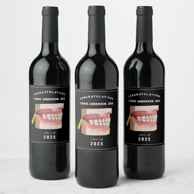 Étiquette Pour Bouteilles De Vin Dentist Gradust Congrats Vin Étiquette (Bouteilles)