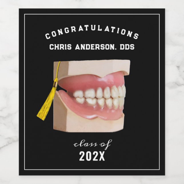 Étiquette Pour Bouteilles De Vin Dentist Gradust Congrats Vin Étiquette (Étiquettes simples)