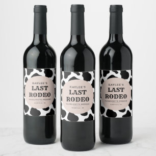 Étiquette Pour Bouteilles De Vin Dernier Rodeo Cowgirl Bachelorette Week-end fête