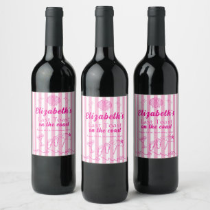 Étiquette Pour Bouteilles De Vin Dernier Toast sur la Côte pour la Soirée de Plage