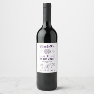 Étiquette Pour Bouteilles De Vin Dernière Soirée de Fête de Fiançailles sur la Plag