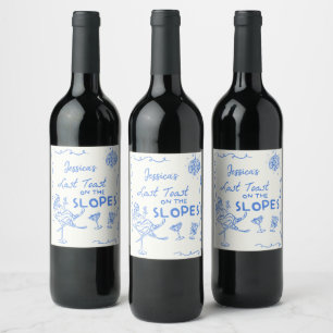 Étiquette Pour Bouteilles De Vin Dernière Toast Sur Les Pistes Enterrement de Vie d