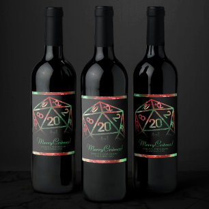Étiquette Pour Bouteilles De Vin Dés RPG Gamer Tabletop Imaginaire XMAS personnal