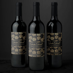 Étiquette Pour Bouteilles De Vin Dés RPG Imaginaire Or Tabletop PnP Gamer Personn
