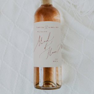 Étiquette Pour Bouteilles De Vin Désert de Whimsical Proposition D'Honneur De La