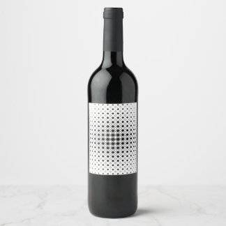 Étiquette Pour Bouteilles De Vin Design Abstrait Minimaliste Noir et Blanc