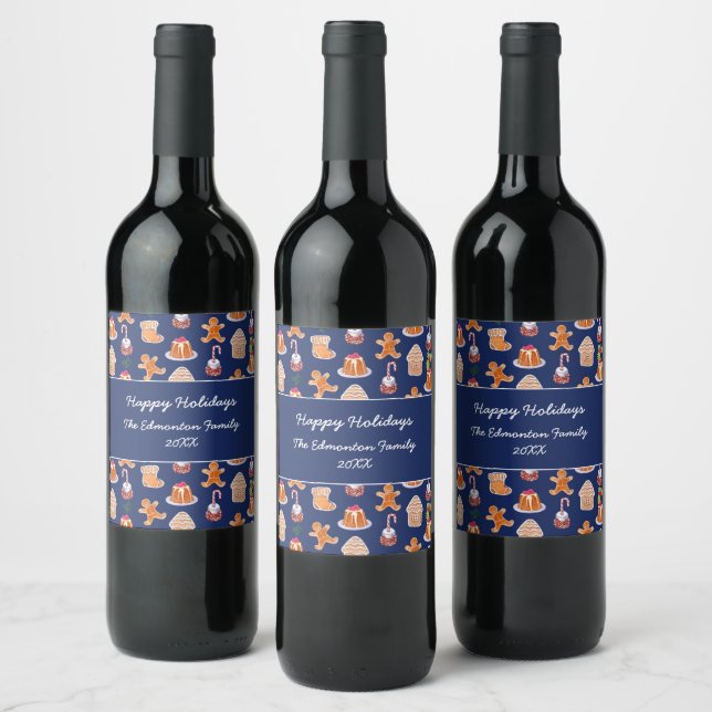 Étiquette Pour Bouteilles De Vin Desserts de Noël (Bouteilles)